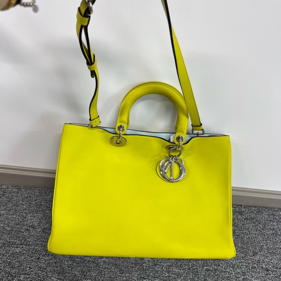 Dior Neon Yellow Tote with Silver Details - Picture 1 of 10